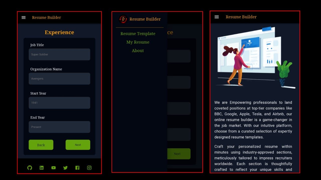 Resume Builder preview